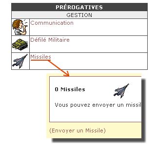 Envoyer un Missile